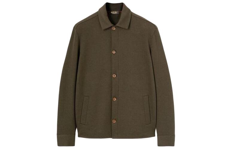 Loro Piana Solid Single-Breasted Long Sleeve Jacket Men’s Dark Green FAL7127-50SH