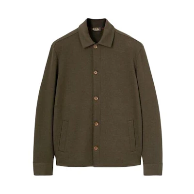 Loro Piana Solid Single-Breasted Long Sleeve Jacket Men’s Dark Green FAL7127-50SH