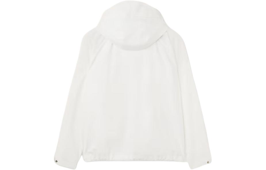 Lookbook Loro Piana Jaket Hoodie Zip-Up Putih Polos FAO0749-1000