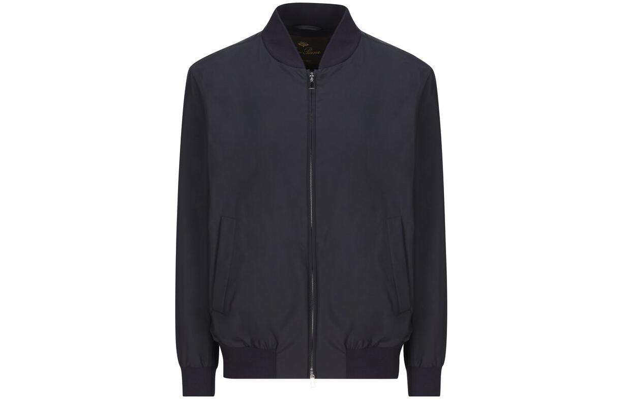 Loro Piana Solid Zip-Up High Collar Long Sleeve Jacket FAM8818-W538