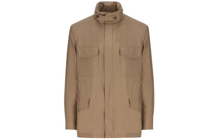 Loro Piana Solid Zip-Up High Neck Jacket Brown FAI1437H-0NY