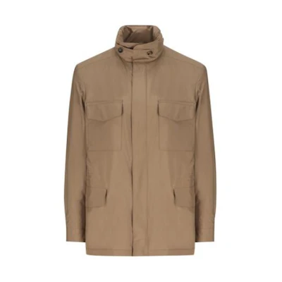 Loro Piana Solid Zip-Up High Neck Jacket Brown FAI1437H-0NY