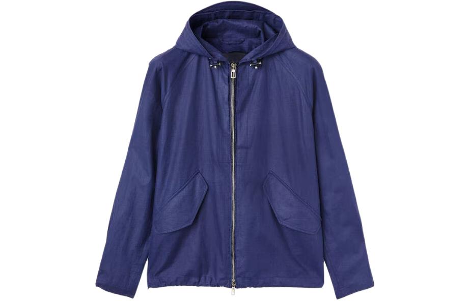 Loro Piana Solid Zip-Up Hoodie Jacket - Dark Blue FAO0749-B3Y2