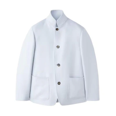 Loro Piana Spagna Light Blue Casual Button-Up Collar Jacket FAO1707-60CH