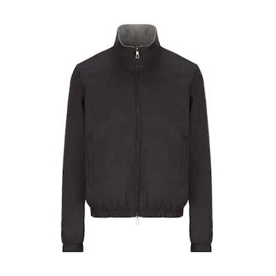 Loro Piana SS22 Reversible Zip-Up Jacket Black. FAF8466-BBT8