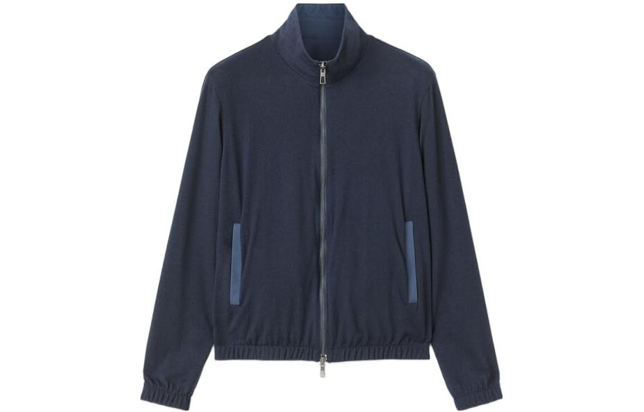 Shop Loro Piana SS22 Chaqueta Reversible con Cremallera Azul Sólido. FAF8466-W000