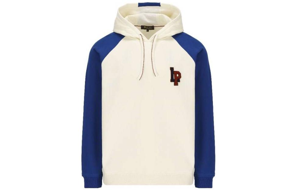 Loro Piana SS22 Contrast Logo Embroidered Drawstring Hoodie White FAM2476B2GF