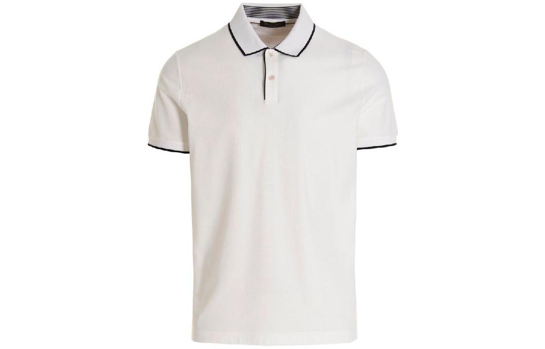 Order Loro Piana SS23 Polo Slim Fit de Rayas Manga Corta Blanca. FAI49031005