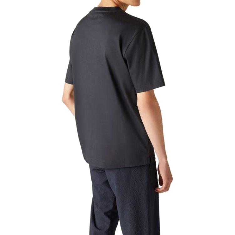 Purchase ロロ ピアーナ SS23 無地 クルーネック 半袖 Tシャツ ネイビーブルー FAM8924W000