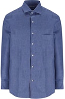 Loro Piana SS23 Solid Pocket Long Sleeve Button-Up Shirt Blue FAF2545-WF11 Loro Piana SS23 Solid Pocket Long Sleeve Button-Up Shirt Blue FAF2545-WF11