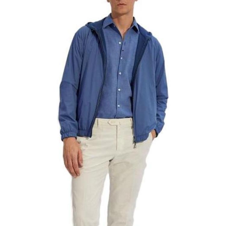 Lookbook 로로피아나 SS23 솔리드 포켓 긴팔 버튼업 셔츠 블루 FAF2545-WF11