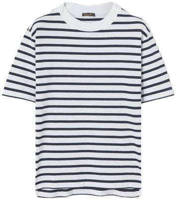 ロロピアーナ SS23 ストライプ クルーネック スリムフィット 半袖Tシャツ ホワイト FAM7823F4ET Buy ロロピアーナ SS23 ストライプ クルーネック スリムフィット 半袖Tシャツ ホワイト FAM7823F4ET