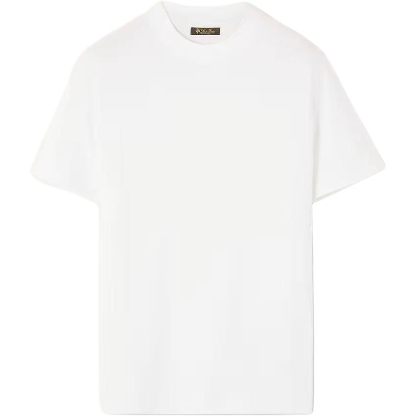 Loro Piana SS23  White Crewneck Short Sleeve T-Shirt Plain FAM89241005