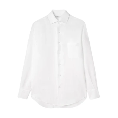 Loro Piana SS23 White Long Sleeve Shirt with Pocket. FAF2545-1005