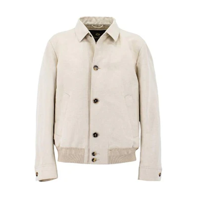 Loro Piana SS23 Single-Breasted Khaki Jacket FAM7699A09HA09H