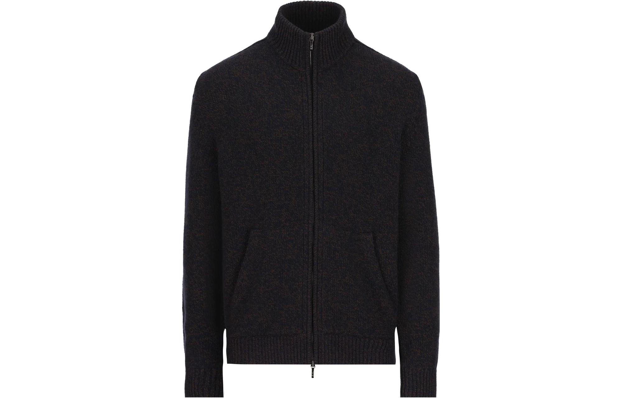 Loro Piana SS23 Solid Black Turtleneck Long-Sleeve Jacket FAM5235J1BD