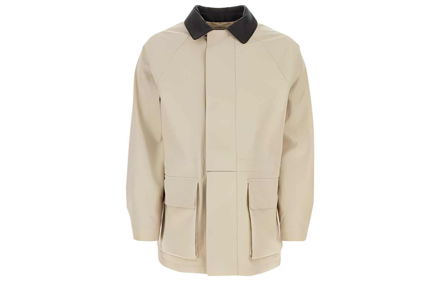 Loro Piana SS23 Solid Khaki Collared Jacket FAM7684A08N