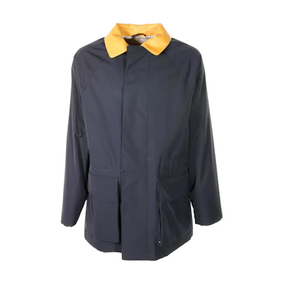 Loro Piana SS23 Two-Tone Pocket Polo Jacket Men’s Deep Blue FAM9679W023