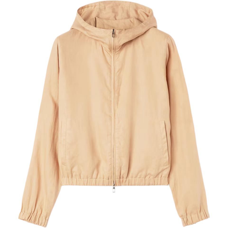 Loro Piana SS24 Solid Hooded Long-Sleeve Jacket in Ginseng Light Yellow FAO0019E0B5