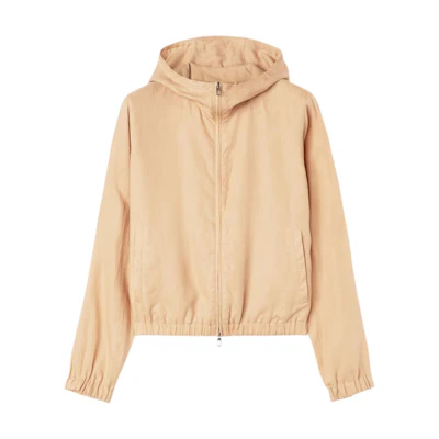Loro Piana SS24 Solid Hooded Long-Sleeve Jacket in Ginseng Light Yellow FAO0019E0B5