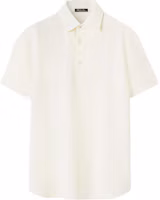 Loro Piana SS26 Beige Ribbed Knit Button Short-Sleeve Polo Shirt FAP9959-20BA Loro Piana SS26 Beige Ribbed Knit Button Short-Sleeve Polo Shirt FAP9959-20BA