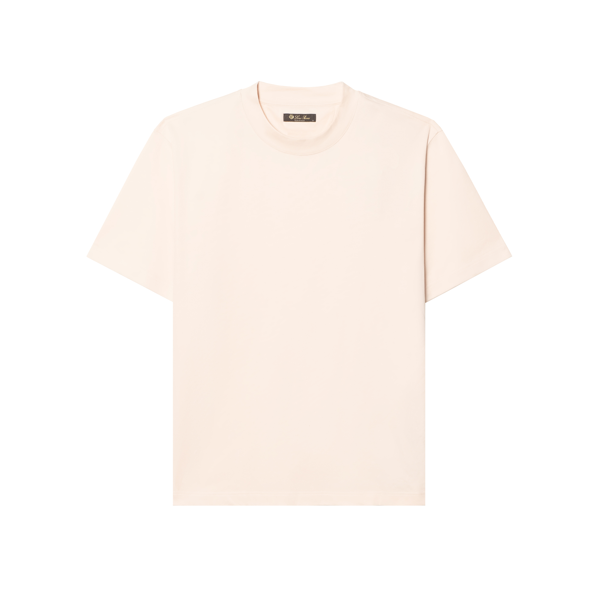Loro Piana SS26 Embroidered Logo Cotton Crewneck T-Shirt  Plain Tee FAM8924-L0CD