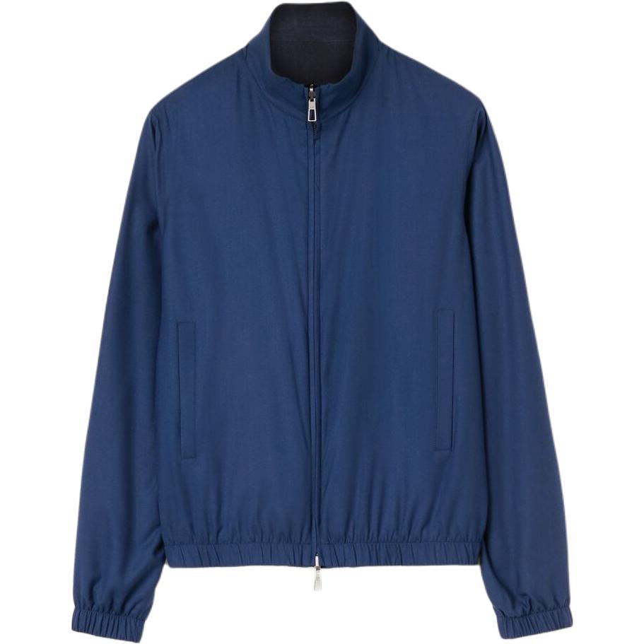 Loro Piana Summer Night Blue Zip-Up Bomber Jacket Long Sleeve FAI5086-B0C5