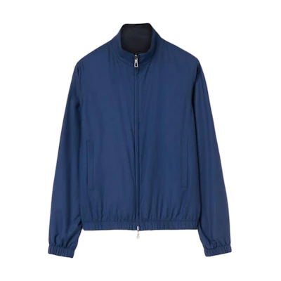 Loro Piana Summer Night Blue Zip-Up Bomber Jacket Long Sleeve FAI5086-B0C5