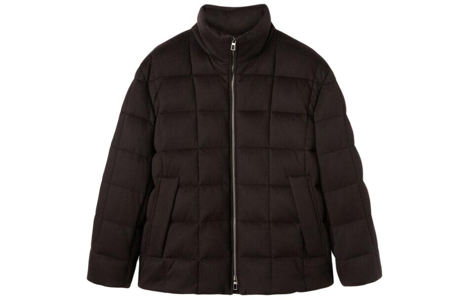 Loro Piana Tuul Bomber Jacket Solid Zip-Up Long Sleeve Jacket Dark Brown FAN1979-H0KY