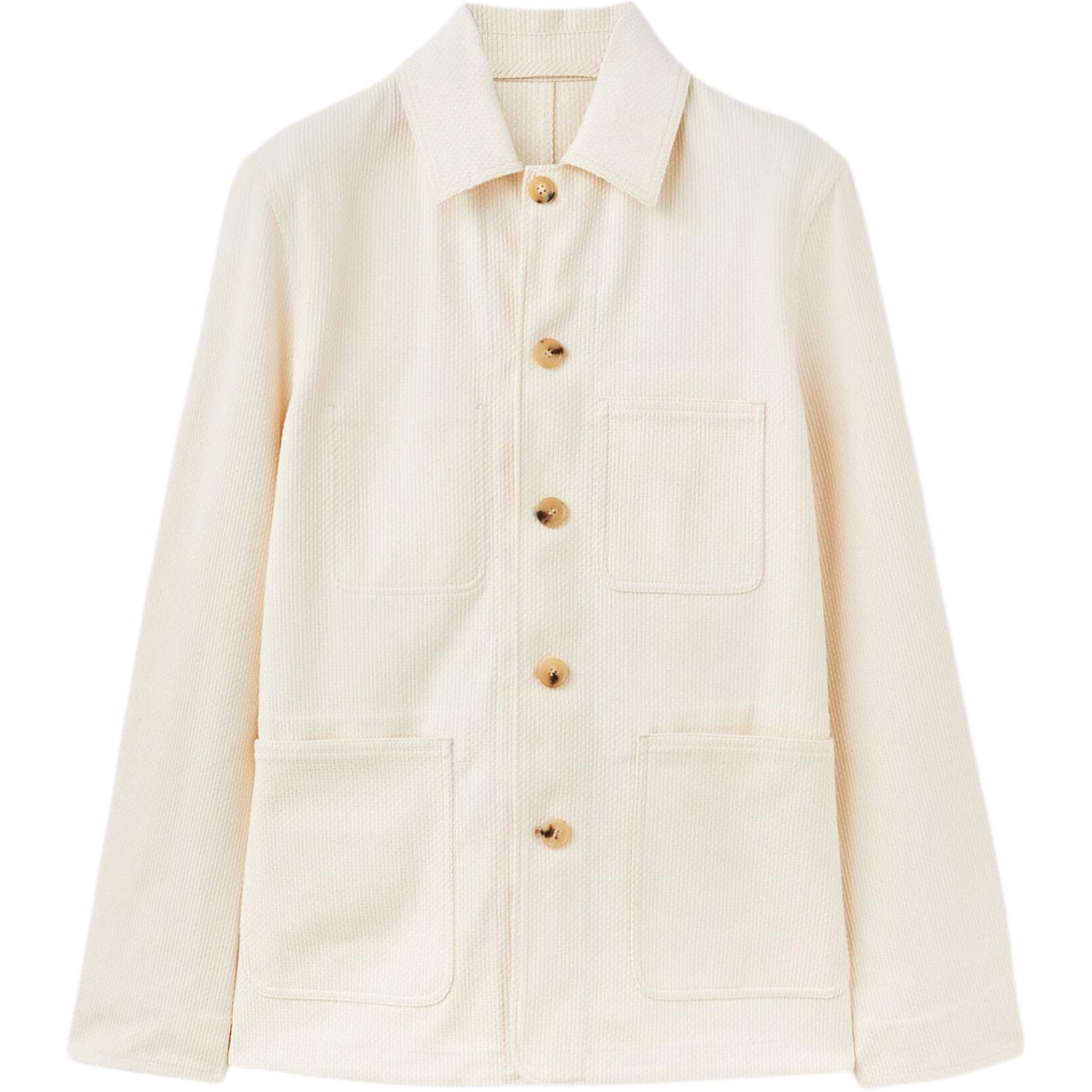 Loro Piana White Solid Color Button-Up Long-Sleeve Jacket FAN6934-1230