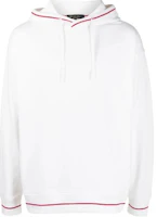 Loro Piana White Trimmed Terry Hoodie Long Sleeve Sweatshirt FAM7828-W000 Loro Piana White Trimmed Terry Hoodie Long Sleeve Sweatshirt FAM7828-W000