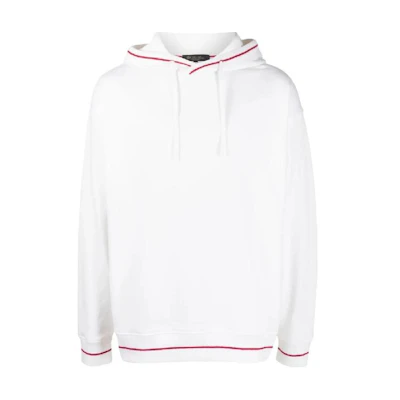 Loro Piana White Trimmed Terry Hoodie Long Sleeve Sweatshirt FAM7828-W000