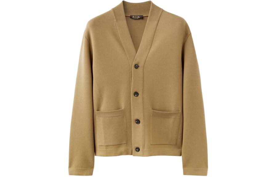 Loro Piana Wish Empire V-Neck Button-Up Jacket Light Brown FAN7196-50WM