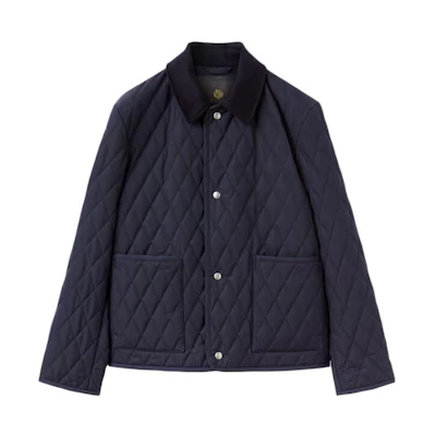 Loro Piana Yasu Jacket Navy Blue Solid Collar Single-Breasted Coat FAO0009-W023