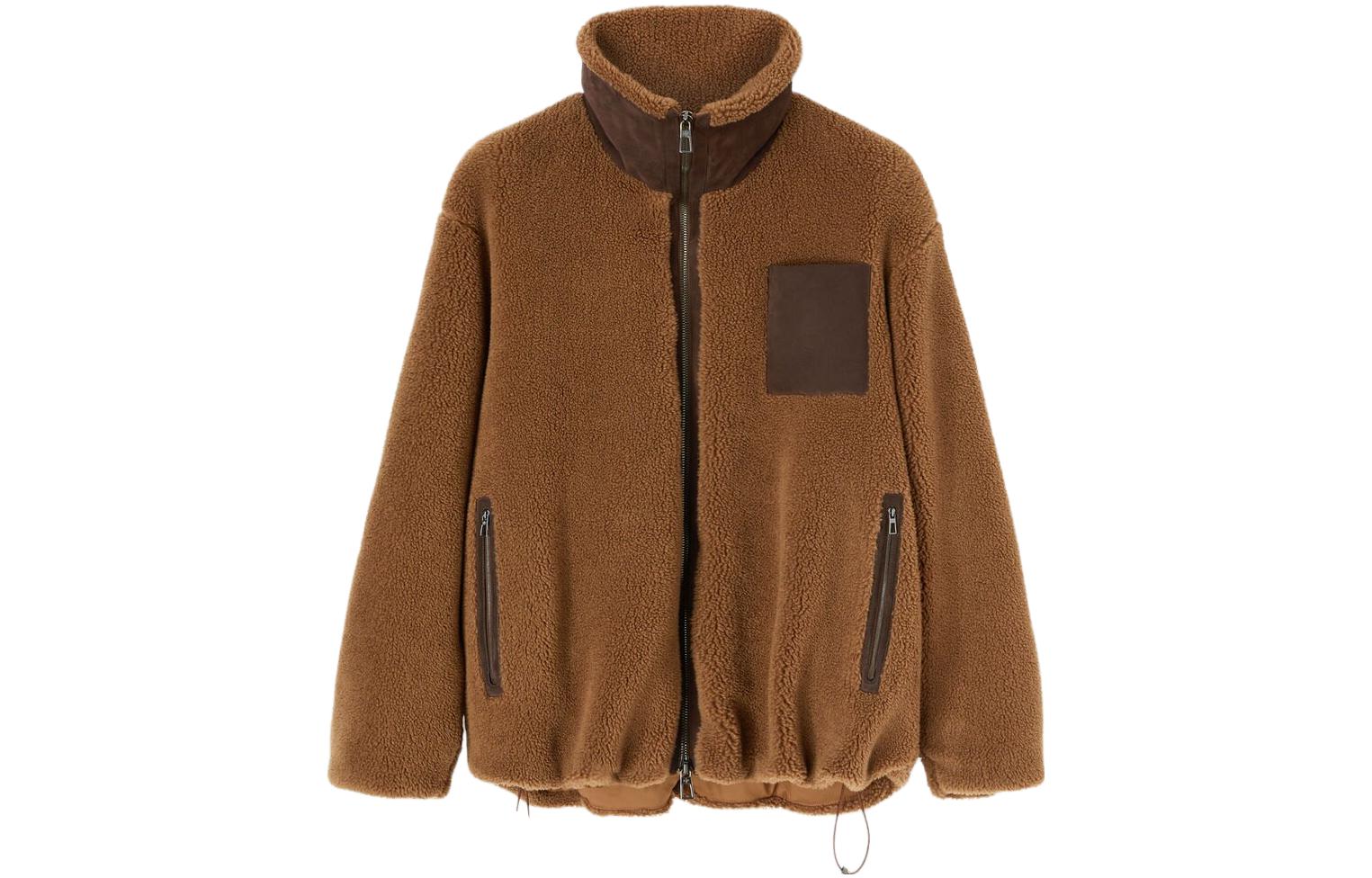 Loro Piana Yellow-Brown Colorblock High-Neck Zip-Up Jacket FAN5411-HB03