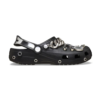 Louane Crocs Classic Clog 'Black Metallic Silver Chain'