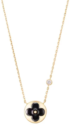 LOUIS VUITTON 18K Gold Diamond Onyx Gemstone Unisex Necklace Black Q03790 Buy LOUIS VUITTON 18K Gold Diamond Onyx Gemstone Unisex Necklace Black Q03790