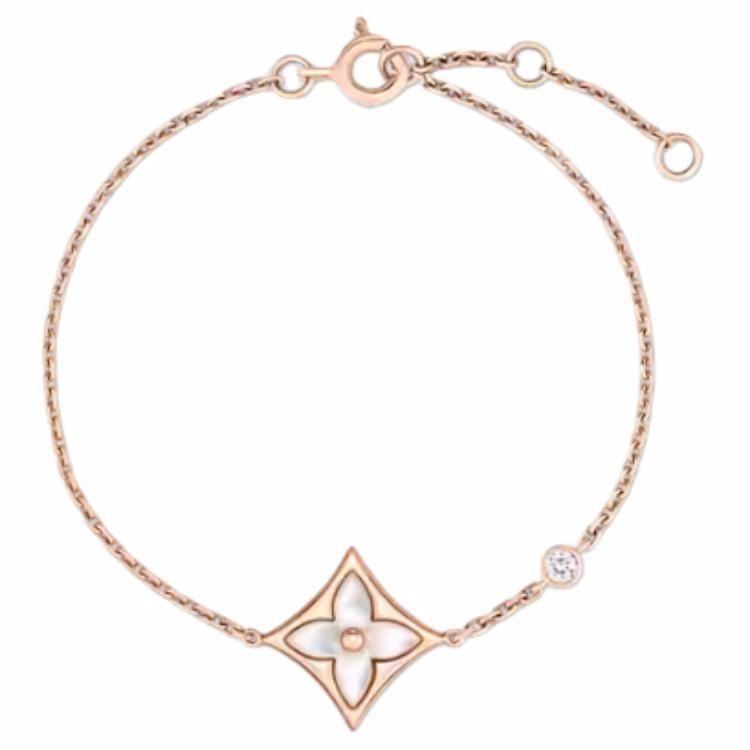LOUIS VUITTON 18K Rose Gold Diamond & Mother of Pearl Bracelet - Unisex Couples. QA5115 圖 2