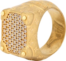 LOUIS VUITTON 2024 Brass Gold Ring with Cubic Zirconia for Men Vintage Style M1543M LOUIS VUITTON 2024 Brass Gold Ring with Cubic Zirconia for Men Vintage Style M1543M