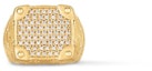 Lookbook Cincin LOUIS VUITTON 2024 Emas Kuning Lelaki Retro dengan Batu Cubic Zirconia M1543M