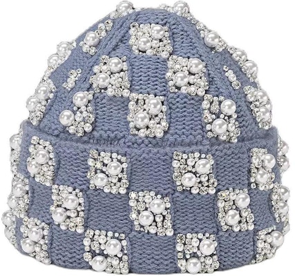 路易威登 2024早春系列淺藍色羊毛珍珠Logo毛帽 M7361A Buy 路易威登 2024早春系列淺藍色羊毛珍珠Logo毛帽 M7361A