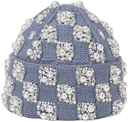 路易威登 2024早春系列淺藍色羊毛珍珠Logo毛帽 M7361A Order 路易威登 2024早春系列淺藍色羊毛珍珠Logo毛帽 M7361A