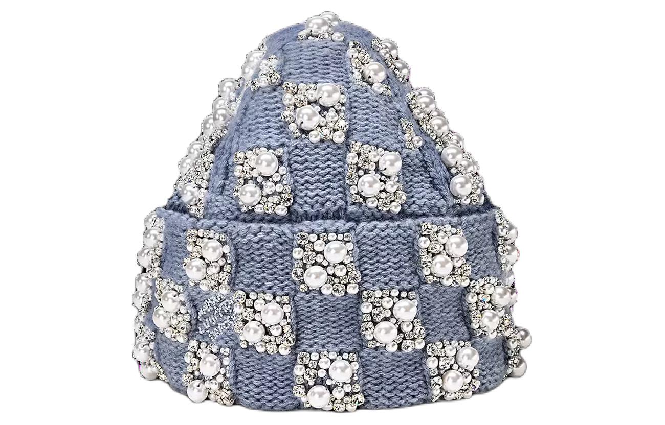 Lookbook 路易威登 2024早春系列淺藍色羊毛珍珠Logo毛帽 M7361A