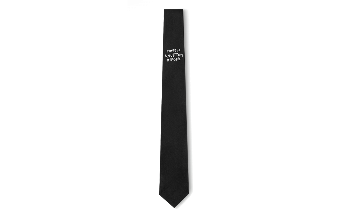 LOUIS VUITTON 2024 Spring Alphabet Logo  Tie Black M79660