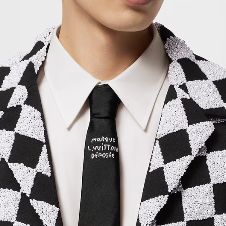 LOUIS VUITTON 2024 Spring Alphabet Logo  Tie Black M79660 圖 3