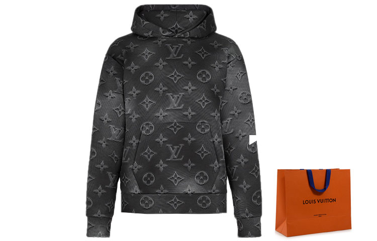 Lookbook 路易威登 2054系列全印Logo连帽衫 黑色 1A8HDT