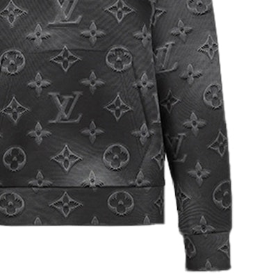 路易威登 2054系列全印Logo连帽衫 黑色 1A8HDT Sizing 路易威登 2054系列全印Logo连帽衫 黑色 1A8HDT