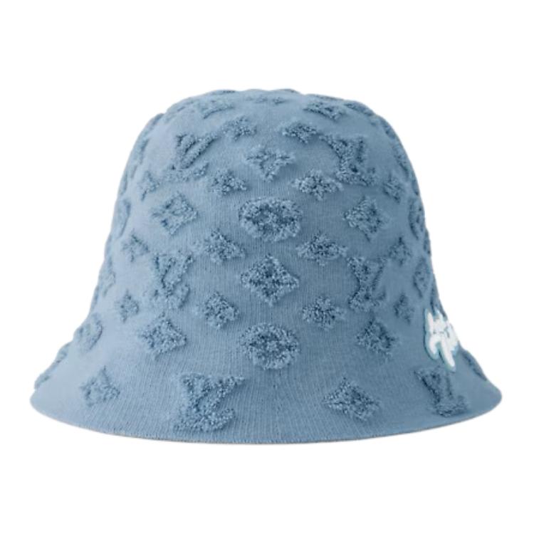 LOUIS VUITTON 3D Knit Cotton Nylon Bucket Hat Blue Mens. M5145M