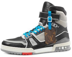 Louis Vuitton 408 Paris High Top Sneakers 'Black Grey Blue' 1A7RWZ Louis Vuitton 408 Paris High Top Sneakers 'Black Grey Blue' 1A7RWZ