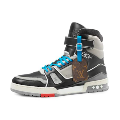 LV 408 Paris High Top Sneakers 'Black Grey Blue'